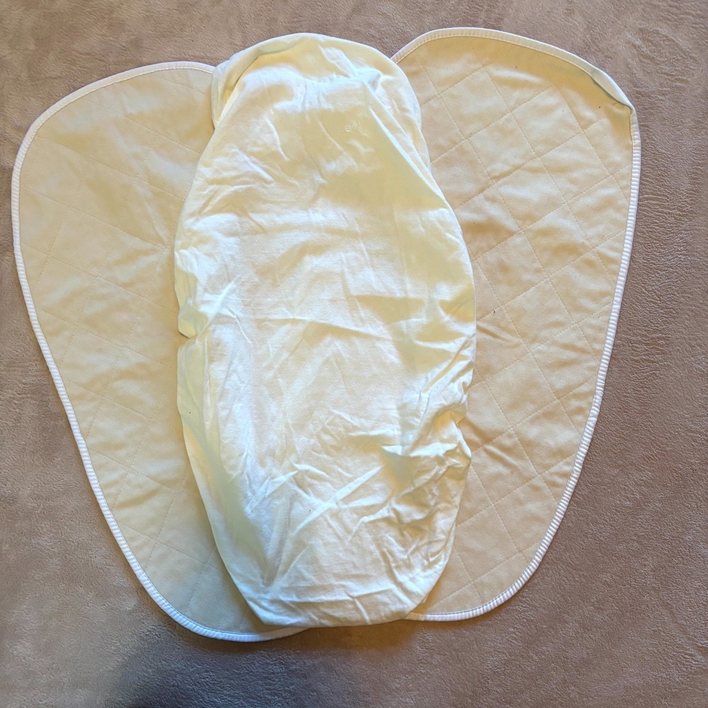Lot of 3 White Quilted Bassinet Pads & Fitted Sheet | Soft Baby Bedding Set